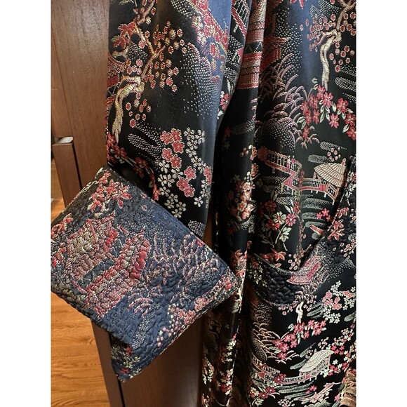 Vintage Peony Shanghai Brocade Dress Robe Size 38 Qipao, Cheongsam Dress - Picture 4 of 16